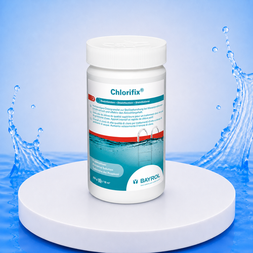 BAYROL Chlorifix 1 kg – Produktbild auf PVC Plattform
