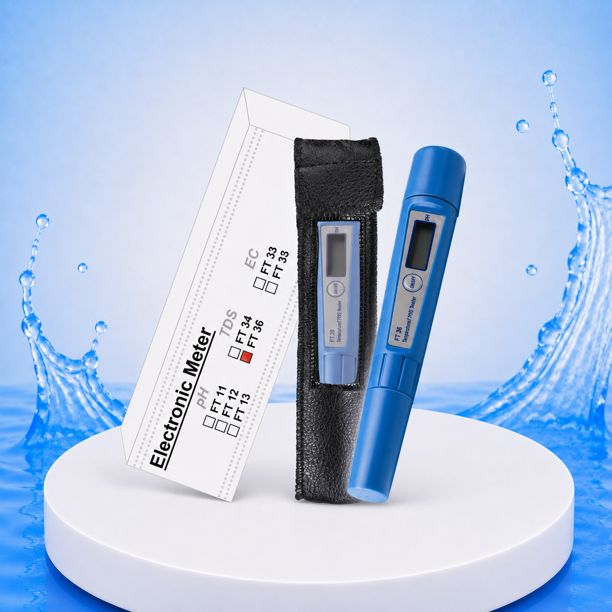 FT36 Electronic Meter – Produktbild auf PVC Plattform