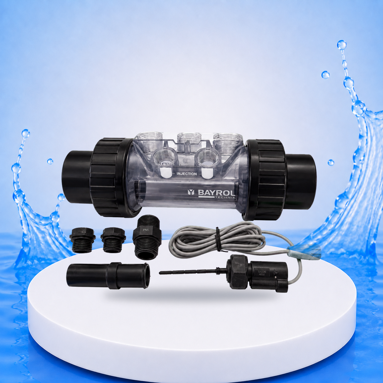 Bayrol Smart&Easy Connector Flow – Ansicht 1 auf einheitlicher PVC-Plattform
