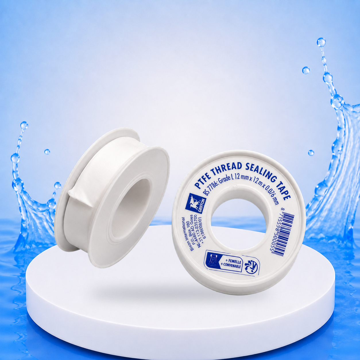 PTFE / Teflonband 12 m auf einheitlicher PVC-Plattform