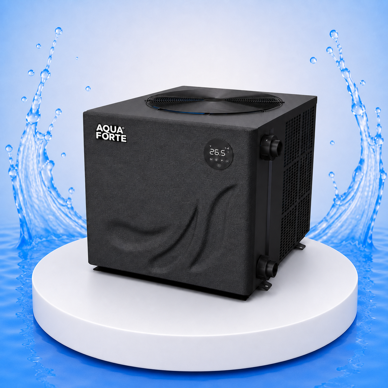 Mr. Titan Wärmepumpe 13,5 kW – Detailansicht auf PVC-Plattform