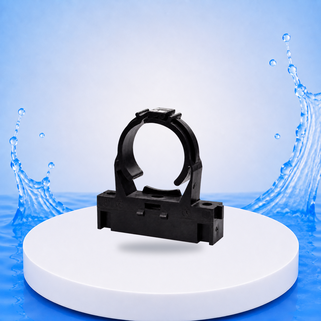 PP Rohrklemme Ø 50 mm Typ C auf einheitlicher PVC-Plattform